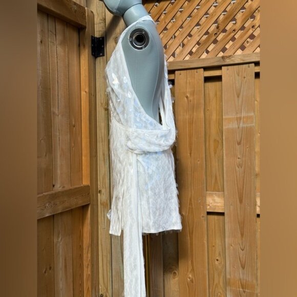 🆕 MISHA COLLECTION 🧿 NWOT The Sapphire Sequins Mini Dress, Ivory Sz M US 6 - Picture 9 of 16